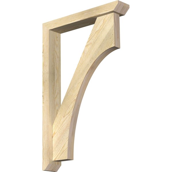 Ekena Millwork Westlake Slat Rough Sawn Bracket w/ Offset Brace, Douglas Fir, 4"W x 22"D x 34"H BKT0402X22X34WTL06RDF - main